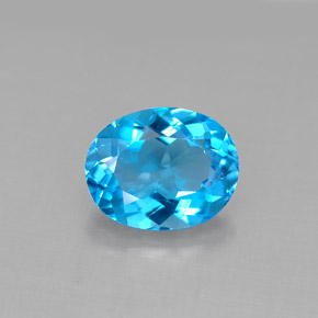 Topazio naturale blu da 3,20 ct, taglio ovale, VS