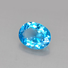 Topazio naturale blu da 3,20 ct, taglio ovale, VS