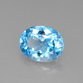 Topazio naturale blu da 3,23 ct, taglio ovale, VVS-VS