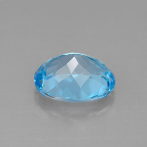 Topazio naturale blu da 3,23 ct, taglio ovale, VVS-VS
