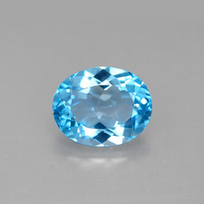 Topazio naturale blu da 3,36 ct, taglio ovale, VVS-VS