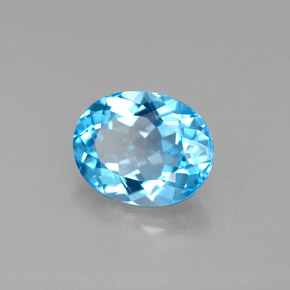 Topazio naturale blu da 3,36 ct, taglio ovale, VVS-VS