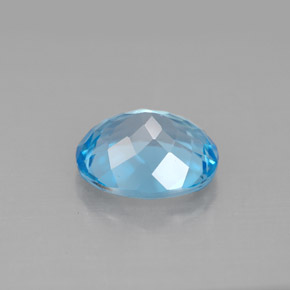 Topazio naturale blu da 3,36 ct, taglio ovale, VVS-VS