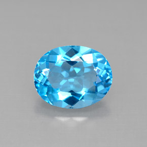 Topazio naturale blu da 3,31 ct, taglio ovale, VVS-VS