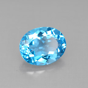 Topazio naturale blu da 3,31 ct, taglio ovale, VVS-VS