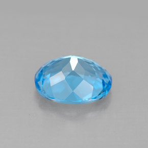 Topazio naturale blu da 3,31 ct, taglio ovale, VVS-VS