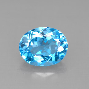 Topazio naturale blu da 3,59 ct, taglio ovale, VVS-VS
