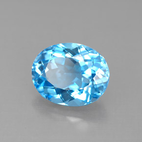 Topazio naturale blu da 3,59 ct, taglio ovale, VVS-VS