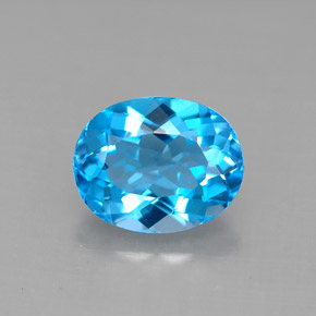 Topazio naturale blu da 3,43 ct, taglio ovale, VVS-VS
