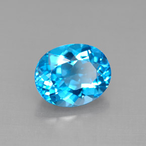 Topazio naturale blu da 3,43 ct, taglio ovale, VVS-VS