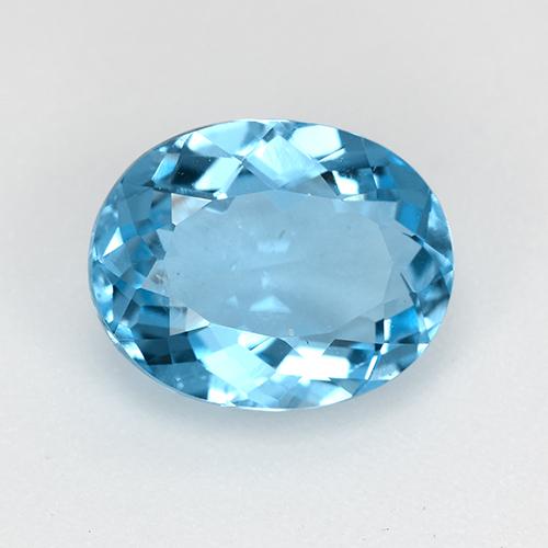 Topazio naturale blu da 2,97 ct, taglio ovale, VS