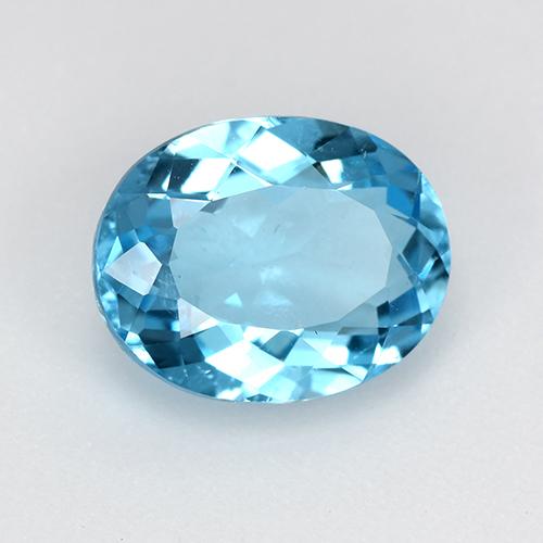 Topazio naturale blu da 2,97 ct, taglio ovale, VS