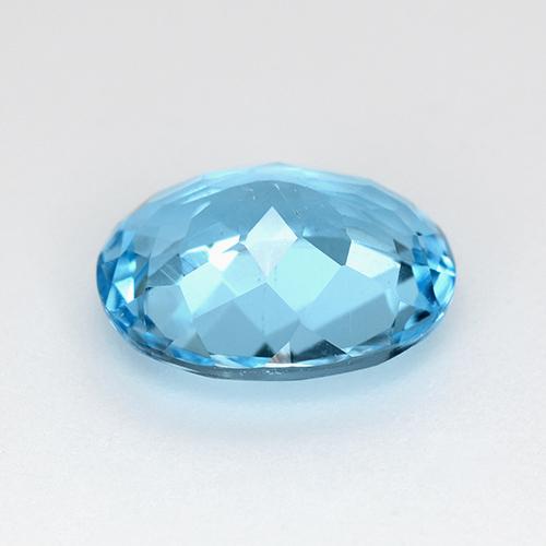 Topazio naturale blu da 2,97 ct, taglio ovale, VS