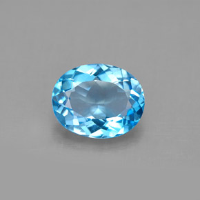 Topazio naturale blu da 2,90 ct, taglio ovale, VS