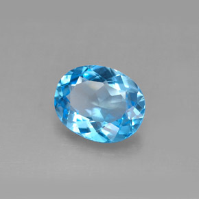 Topazio naturale blu da 2,90 ct, taglio ovale, VS