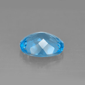 Topazio naturale blu da 2,93 ct, taglio ovale, VS
