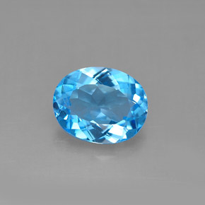 Topazio naturale blu da 3,01 ct, taglio ovale, VS