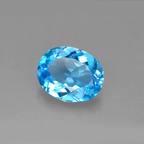 Topazio naturale blu da 3,01 ct, taglio ovale, VS