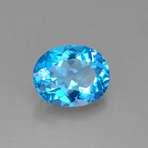 Topazio naturale blu da 3,30 ct, taglio ovale, VS