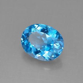 Topazio naturale blu da 3,30 ct, taglio ovale, VS