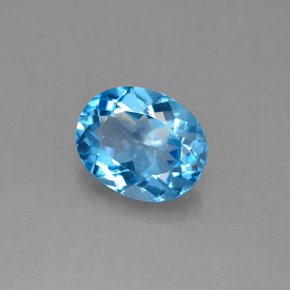 Topazio naturale blu da 3,14 ct, taglio ovale, VS