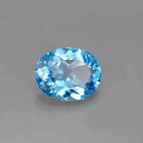 Topazio naturale blu da 3,14 ct, taglio ovale, VS