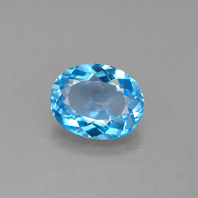 Topazio naturale blu da 3,11 ct, taglio ovale, VS