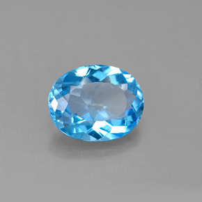 Topazio naturale blu da 3,11 ct, taglio ovale, VS