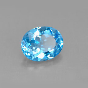 Topazio naturale blu da 3,28 ct, taglio ovale, VS