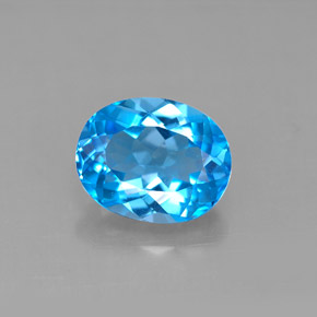Topazio naturale blu da 3,35 ct, taglio ovale, VVS-VS