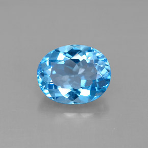 Topazio naturale blu da 3,40 ct, taglio ovale, VS