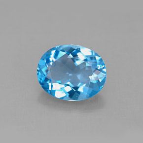 Topazio naturale blu da 3,03 ct, taglio ovale, VS