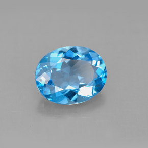 Topazio naturale blu da 3,03 ct, taglio ovale, VS