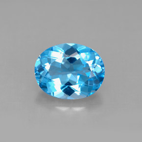 Topazio naturale blu da 3,29 ct, taglio ovale, VS