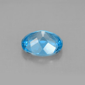Topazio naturale blu da 3,29 ct, taglio ovale, VS