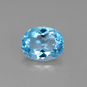 Topazio naturale blu da 3,29 ct, taglio ovale, VS