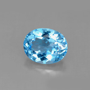 Topazio naturale blu da 3,53 ct, taglio ovale, VS