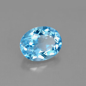 Topazio naturale blu da 3,53 ct, taglio ovale, VS