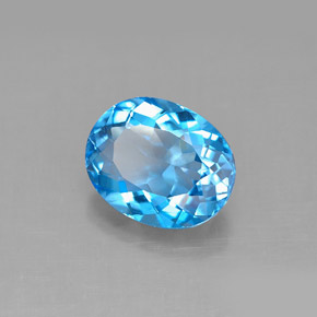 Topazio naturale blu da 3,46 ct, taglio ovale, VS