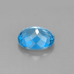 Topazio naturale blu da 3,46 ct, taglio ovale, VS