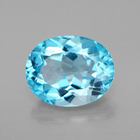 Topazio naturale blu da 3,28 ct, taglio ovale, VS