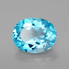 Topazio naturale blu da 3,28 ct, taglio ovale, VS