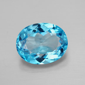 Topazio naturale blu da 3,23 ct, taglio ovale, VVS-VS