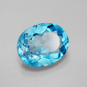 Topazio naturale blu da 3,23 ct, taglio ovale, VVS-VS