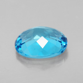 Topazio naturale blu da 3,23 ct, taglio ovale, VVS-VS