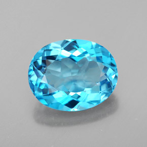 Topazio naturale blu da 3,42 ct, taglio ovale, VS