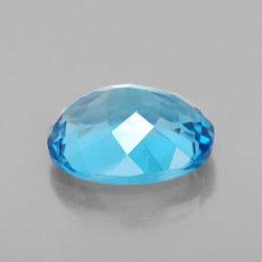 Topazio naturale blu da 3,42 ct, taglio ovale, VS