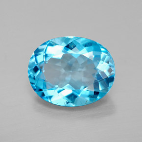 Topazio naturale blu da 3,10 ct, taglio ovale, VS