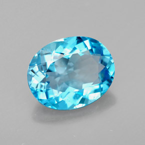 Topazio naturale blu da 3,10 ct, taglio ovale, VS