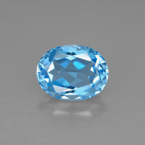 Topazio naturale blu da 2,52 ct, taglio ovale, VS